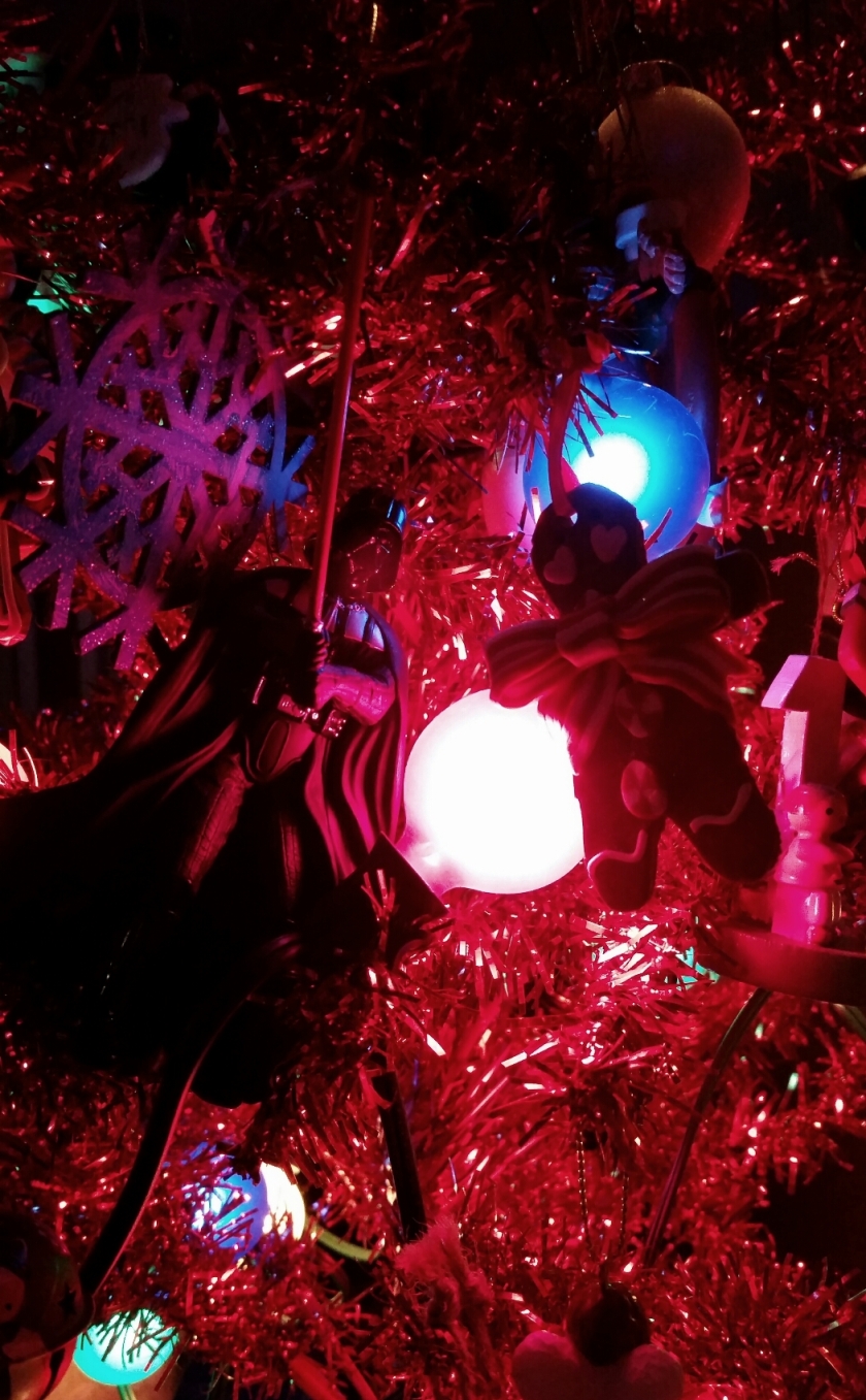 Christmas ornaments, gingerbread man, Darth Vader