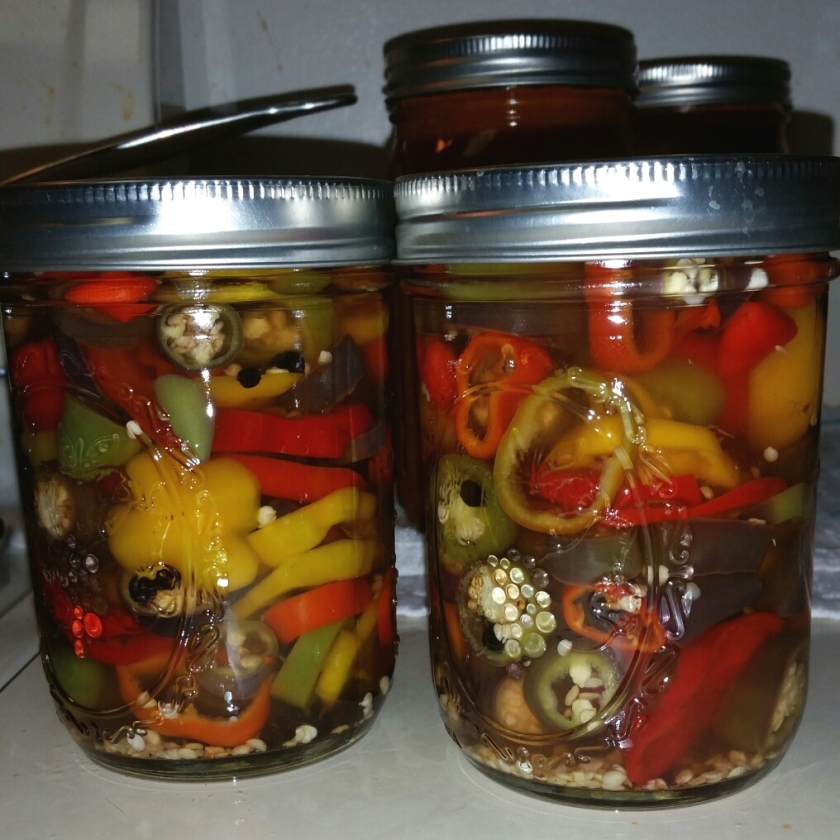 Canned spicy peppers