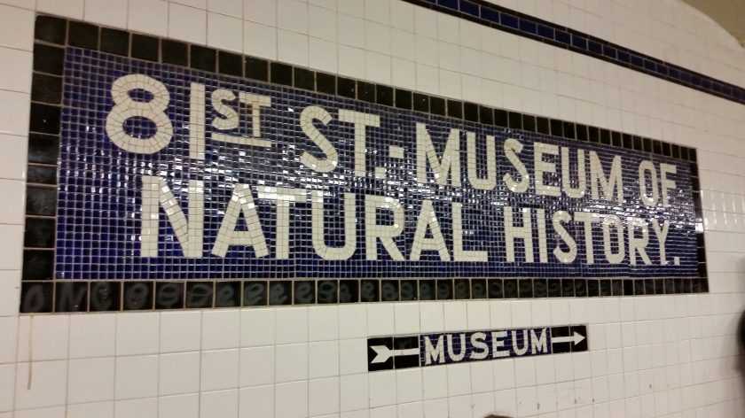 Tile sign in subway for museum of natural history